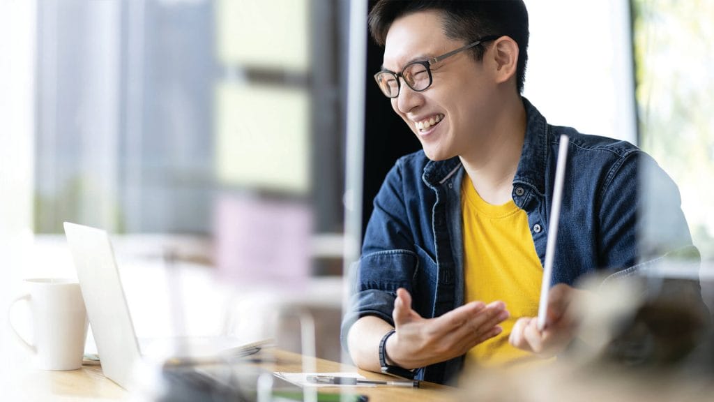 Man Is Happy To Manage Website