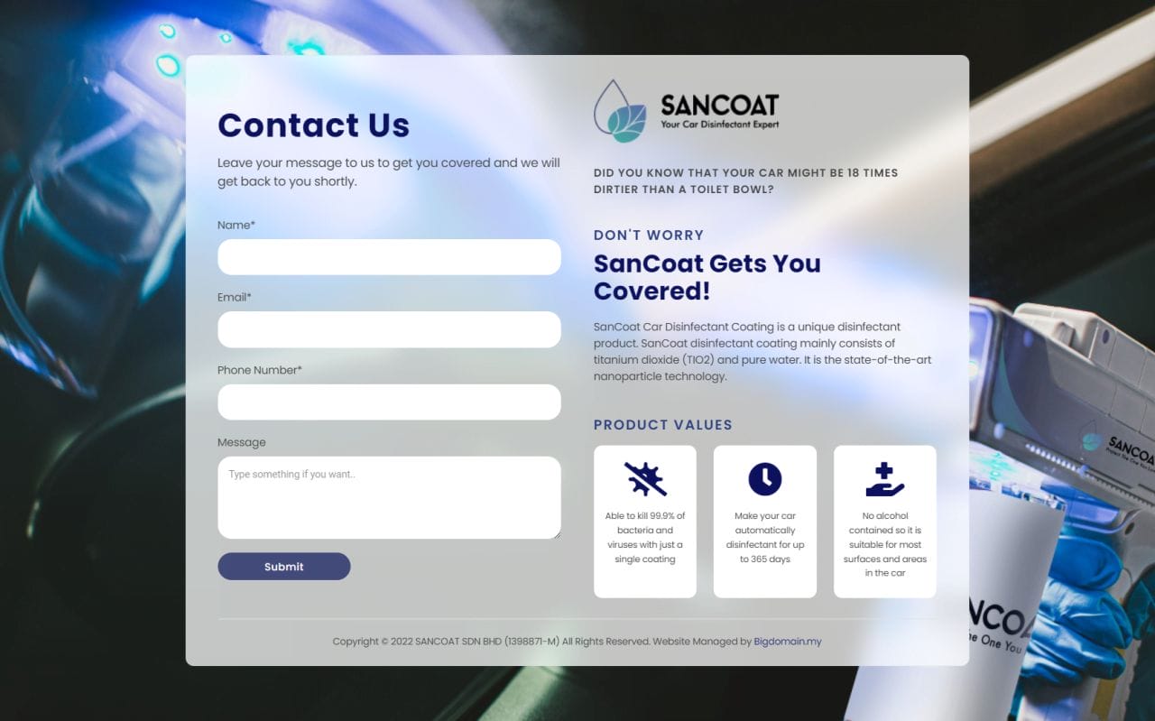 Screencapture Sancoat Alc Bigdomain.my Malaysia Domain &Amp; Hosting